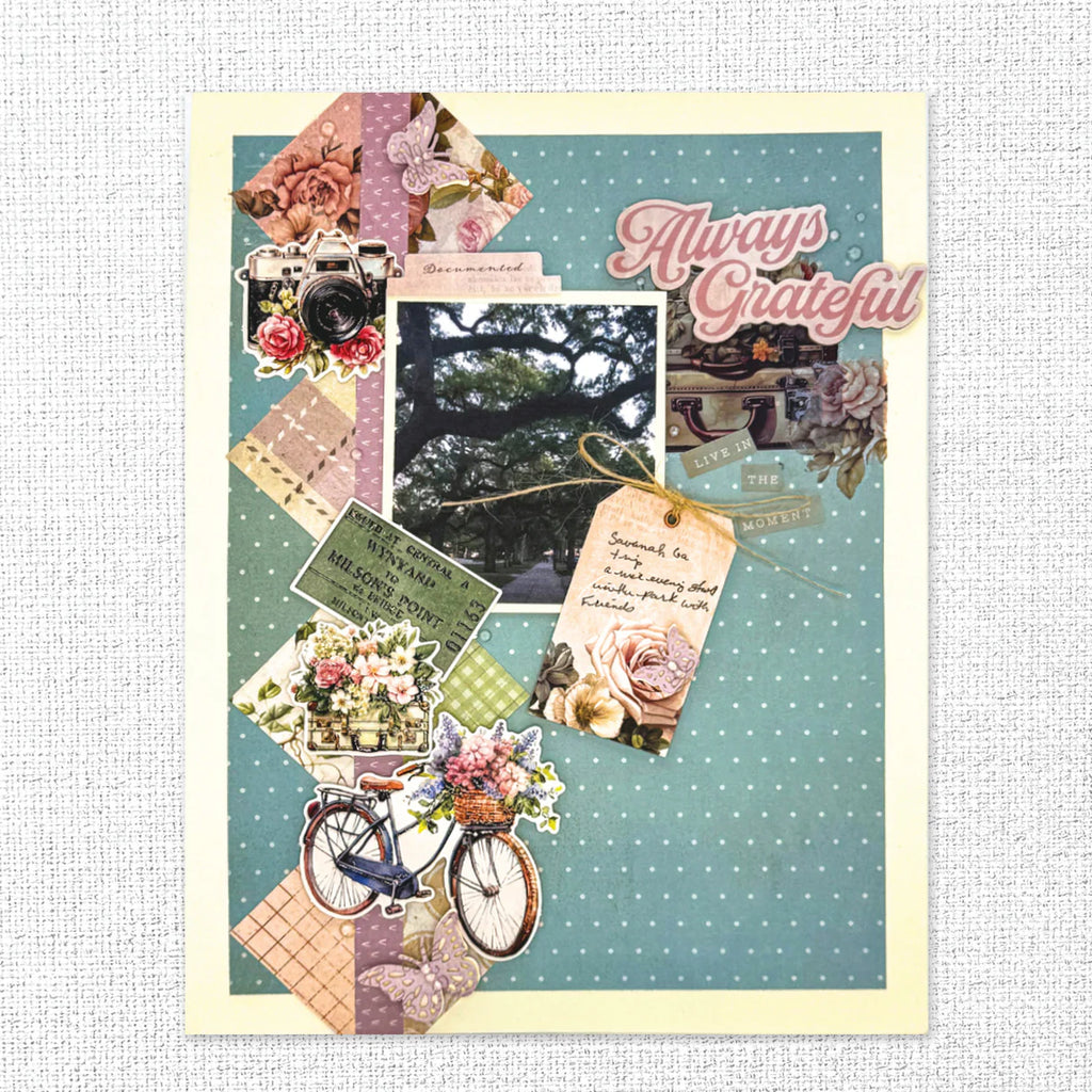 Paper Rose Afternoon in the Park Basics 12x12 Paper 34413 grateful