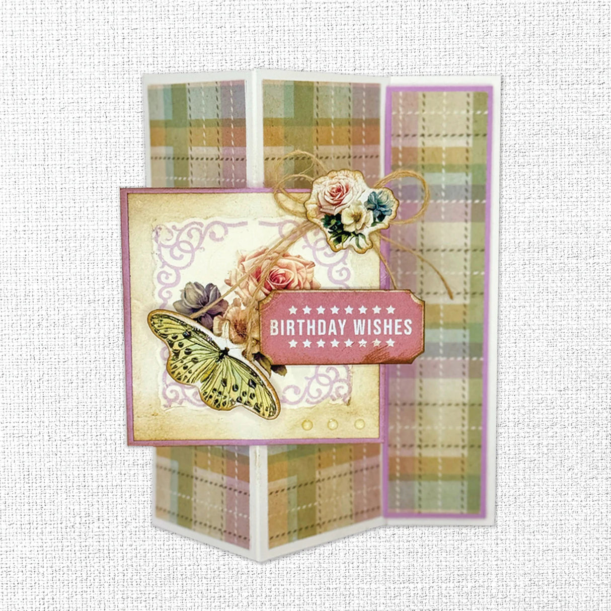 Paper Rose Afternoon in the Park Rub-on Transfers Pack 33417 plaid