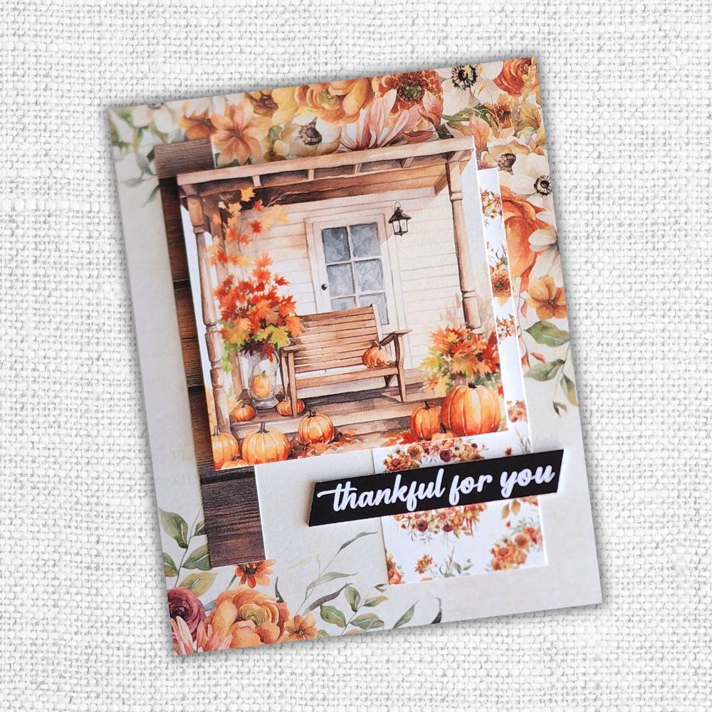 Paper Rose Autumn Florals 12x12 Paper 32961 thankful