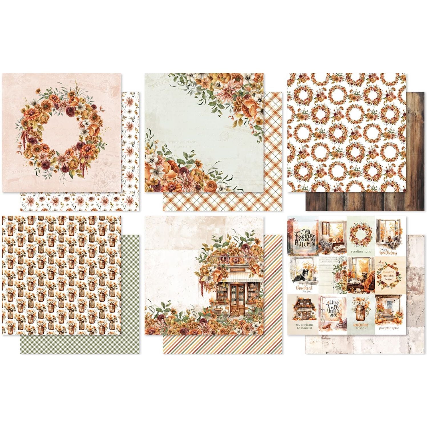 Paper Rose Autumn Florals 6x6 Paper 32982 sheets