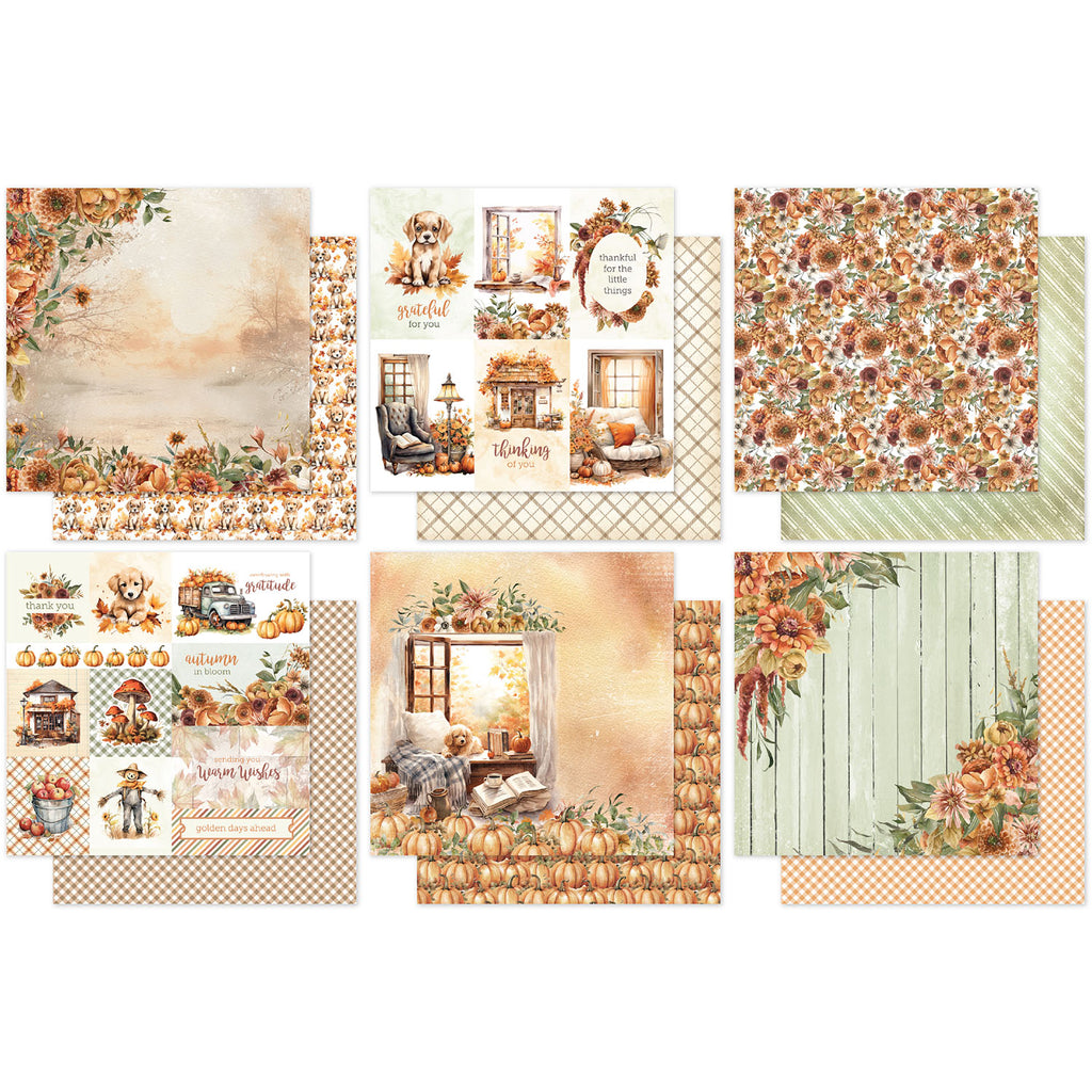 Paper Rose Autumn Florals Basics 12x12 Paper 35451 sheets