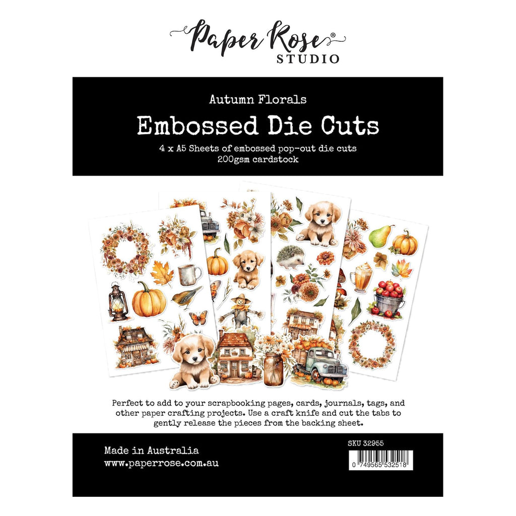 Paper Rose Autumn Florals Embossed Die Cuts 32955