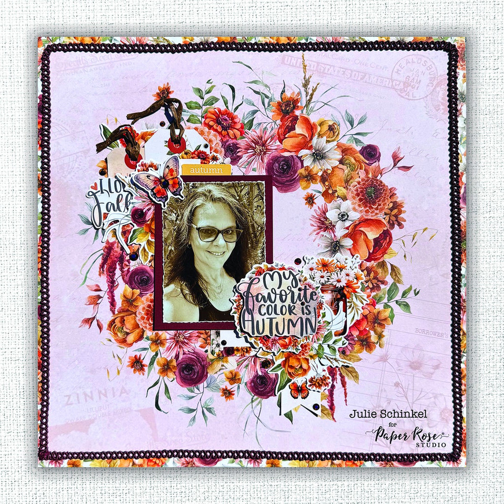 Paper Rose Autumn Florals Embossed Die Cuts 32955 autumn