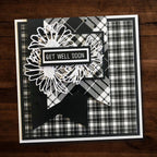 Paper Rose BLACK AND WHITE PLAID 6x6 Paper Pack 20529 get well soon