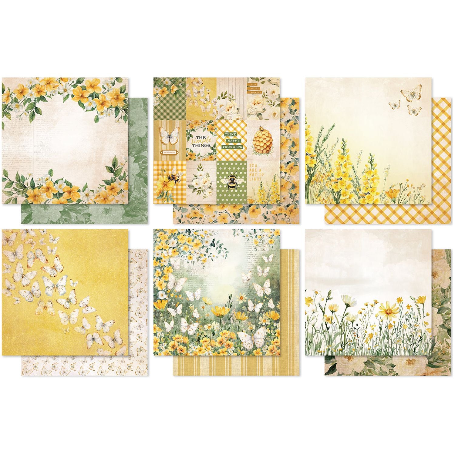 Paper Rose Bees and Butterflies 6x6 Paper 33558 sheets