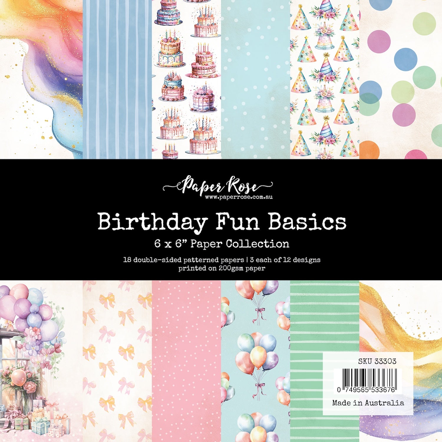 Paper Rose Birthday Fun Basics 6x6 Paper 33303