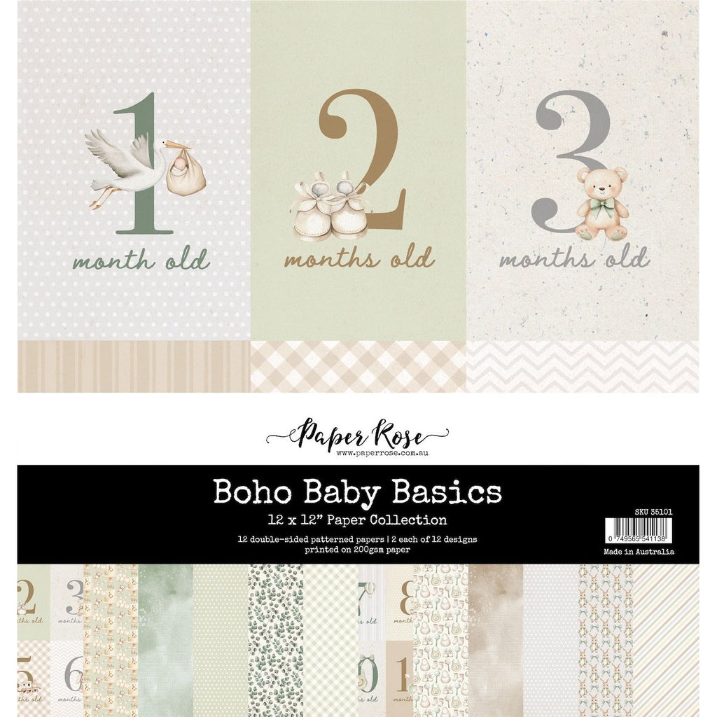 Paper Rose Boho Baby Basics 12x12 Paper 35101