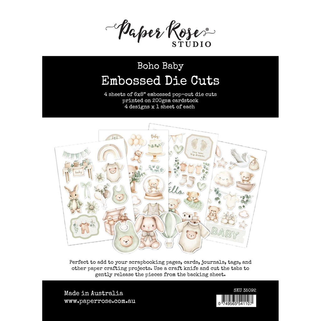 Paper Rose Boho Baby Embossed Die Cuts 35092