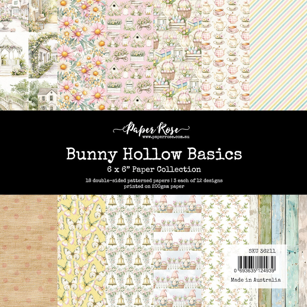 Paper Rose Bunny Hollow Basics 6x6 Paper Collection 36211