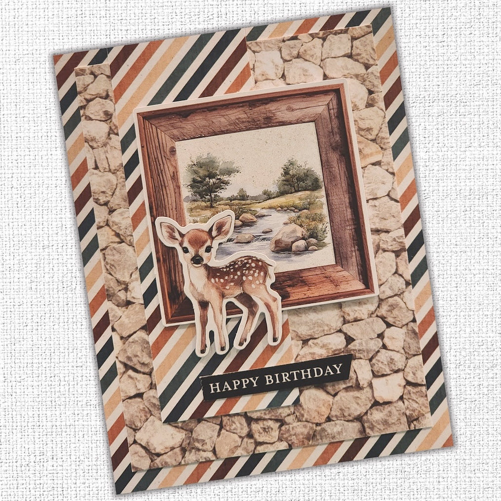 Paper Rose Campfire Tales Basics 12x12 Paper 36766 deer