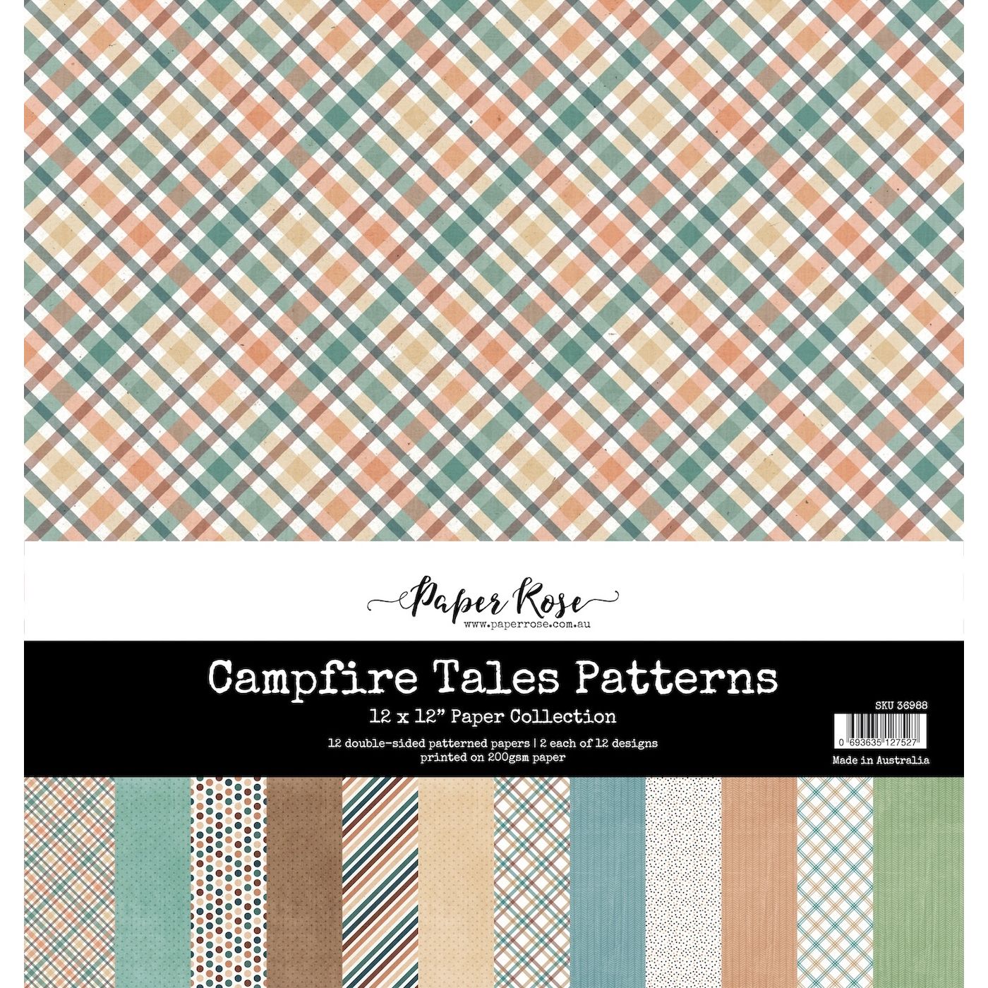 Paper Rose Campfire Tales Patterns 12x12 Paper 36988
