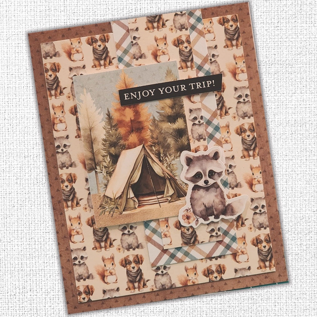 Paper Rose Campfire Tales Patterns 12x12 Paper 36988 enjoy your trip