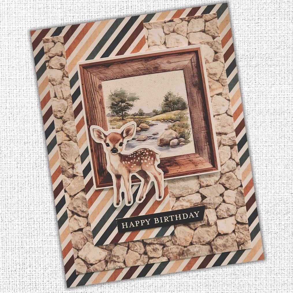 Paper Rose Campfire Tales Patterns 12x12 Paper 36988 happy birthday