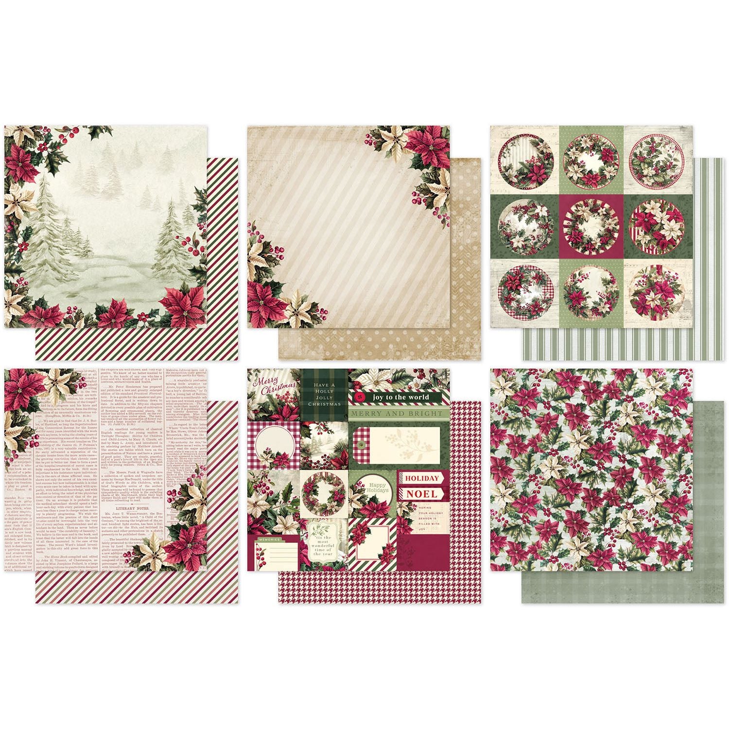 Paper Rose Christmas Holly 6x6 Paper 35115 sheets