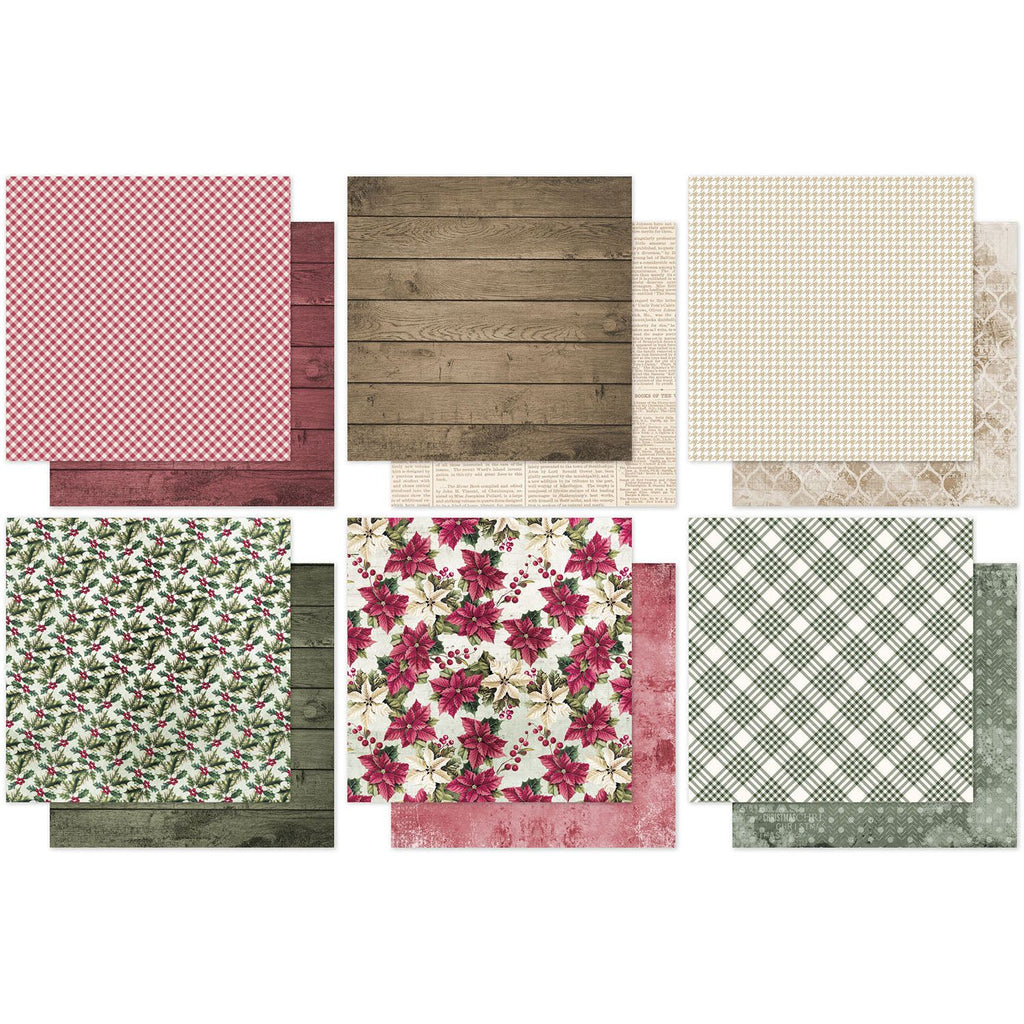 Paper Rose Christmas Holly Basics 6x6 Paper 35139 sheets