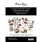 Paper Rose Christmas Holly Tags and Tickets Embossed Die Cuts 35169