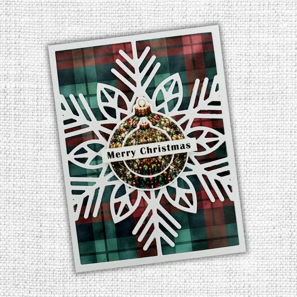 Paper Rose Christmas Snowflake Coverplate Die 32427