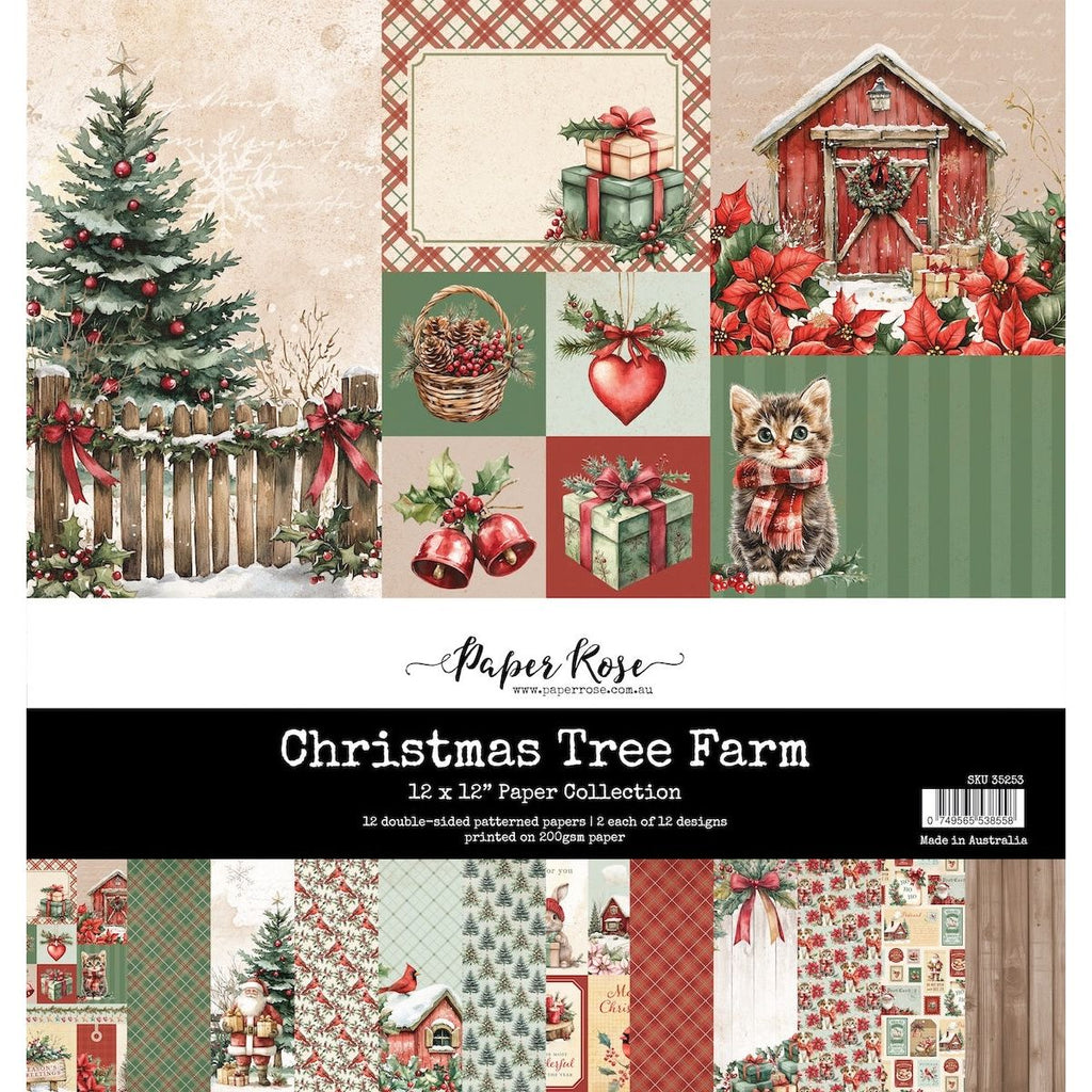 Paper Rose Christmas Tree Farm 12x12 Paper Pack 35253