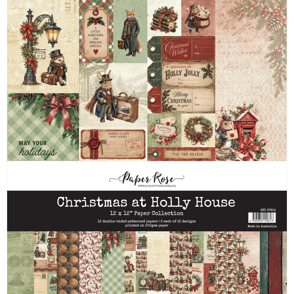 Paper Rose Studio Christmas at Holly House 12x12 Paper Collection 3761 ...