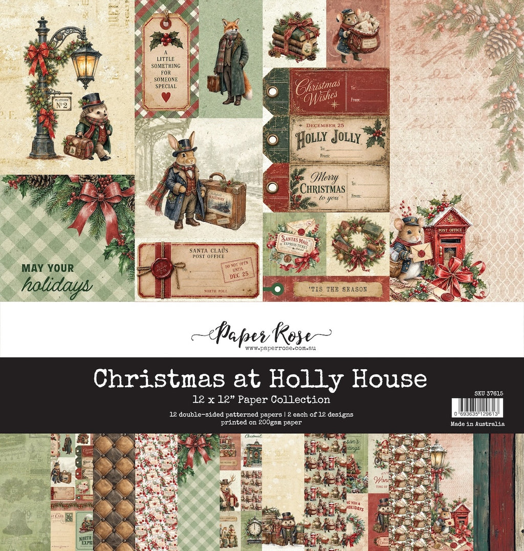 Paper Rose Christmas at Holly House 12x12 Paper Collection 37615