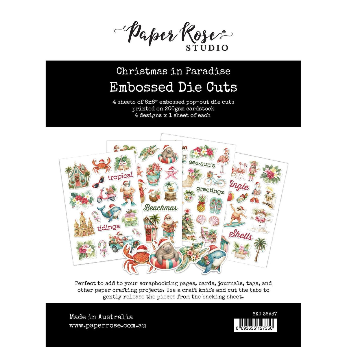 Paper Rose Christmas in Paradise Embossed Die Cuts 36937