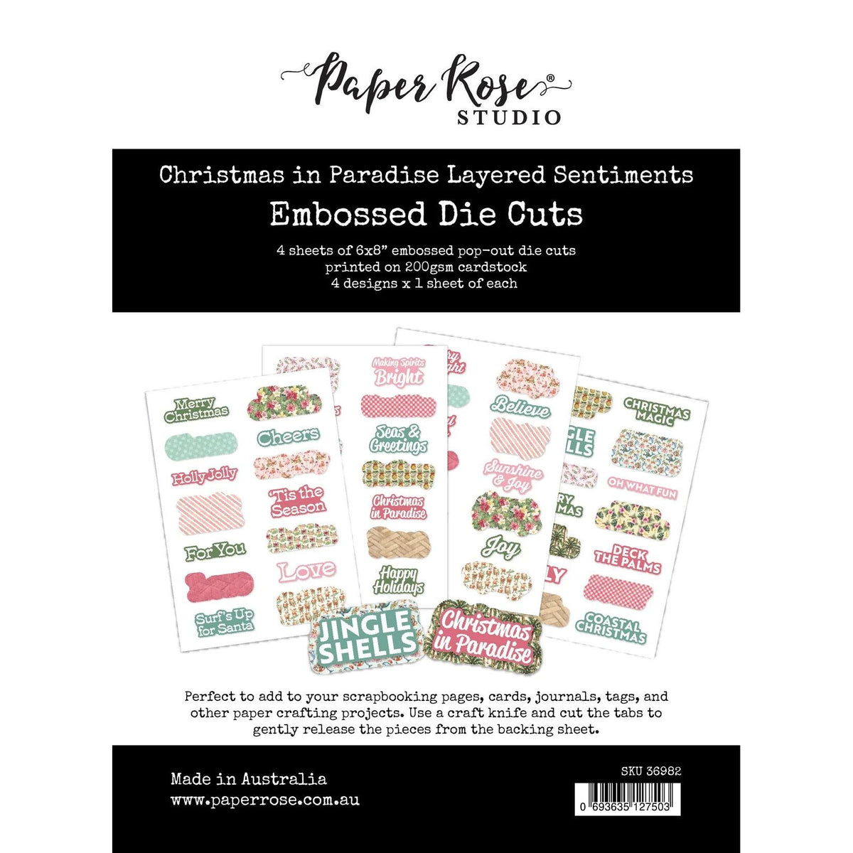 Paper Rose Christmas in Paradise Layered Sentiments 36982