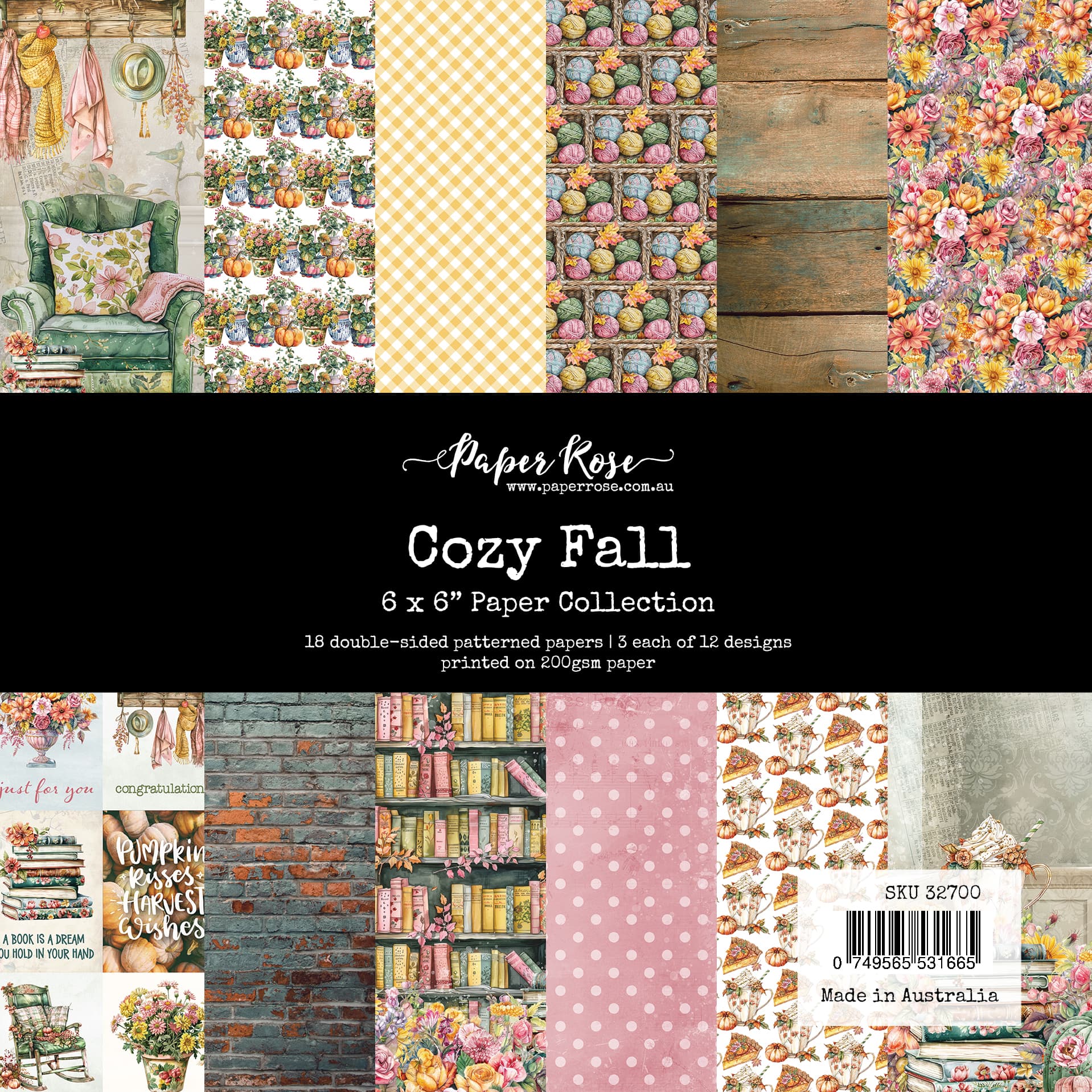 Paper Rose Cozy Fall 6x6 Paper 32700