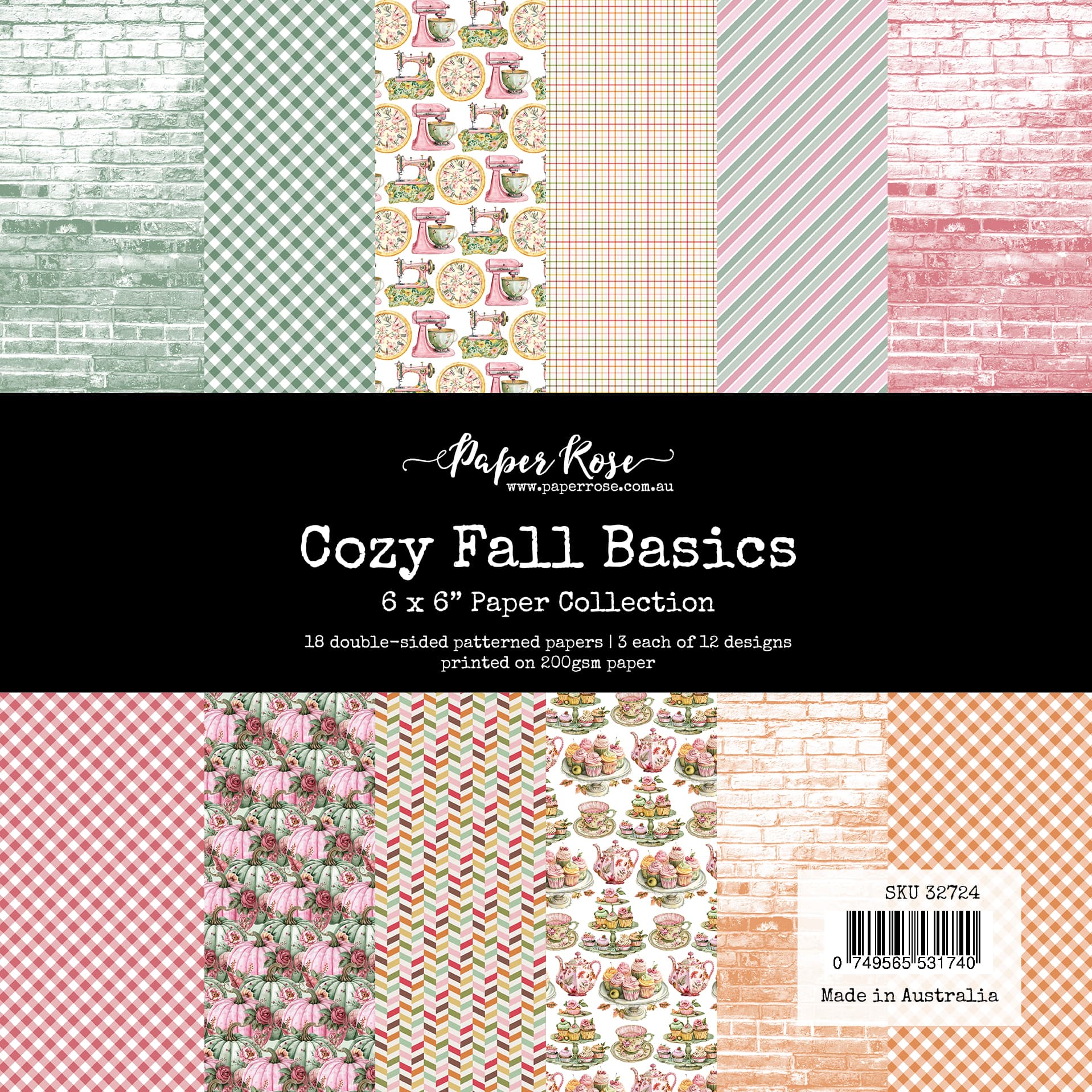 Paper Rose Cozy Fall Basics 6x6 Paper 32724*