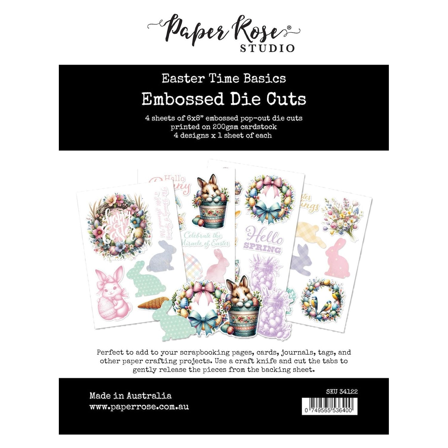Paper Rose Easter Time Basics Embossed Die Cuts 34122