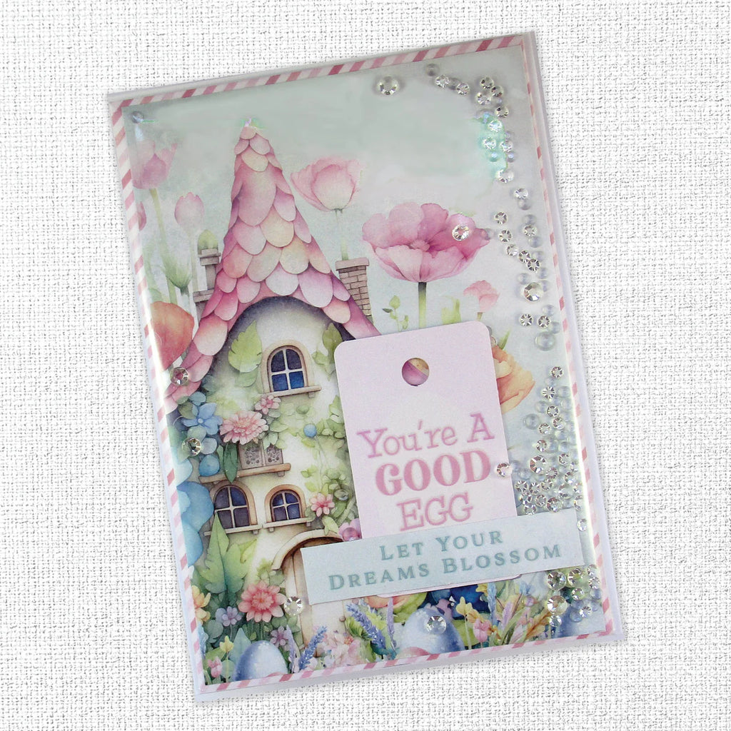 Paper Rose Easter Time Tags and Tickets Embossed Die Cuts 34134 egg