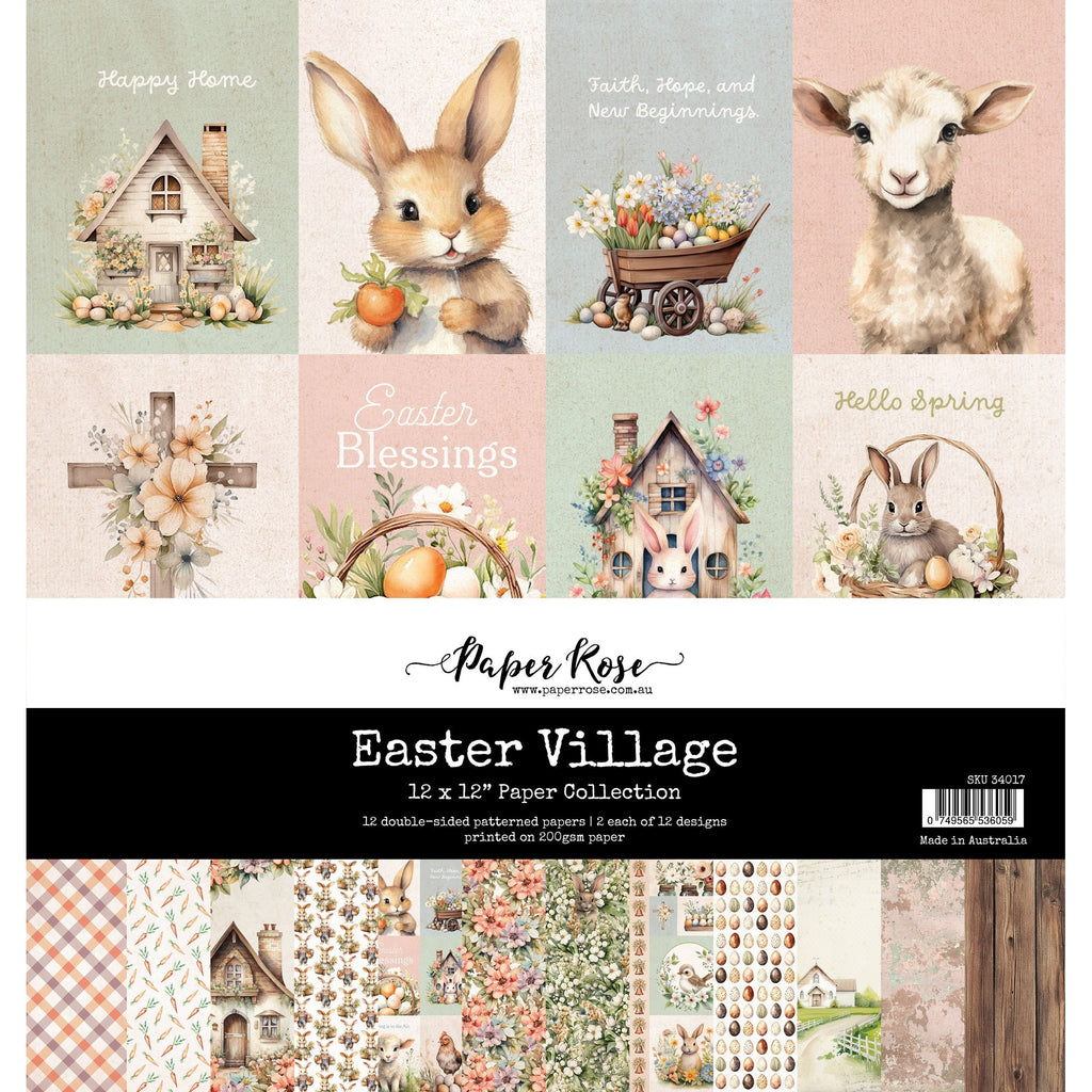 Paper Rose Easter Village 12x12 Paper 34017