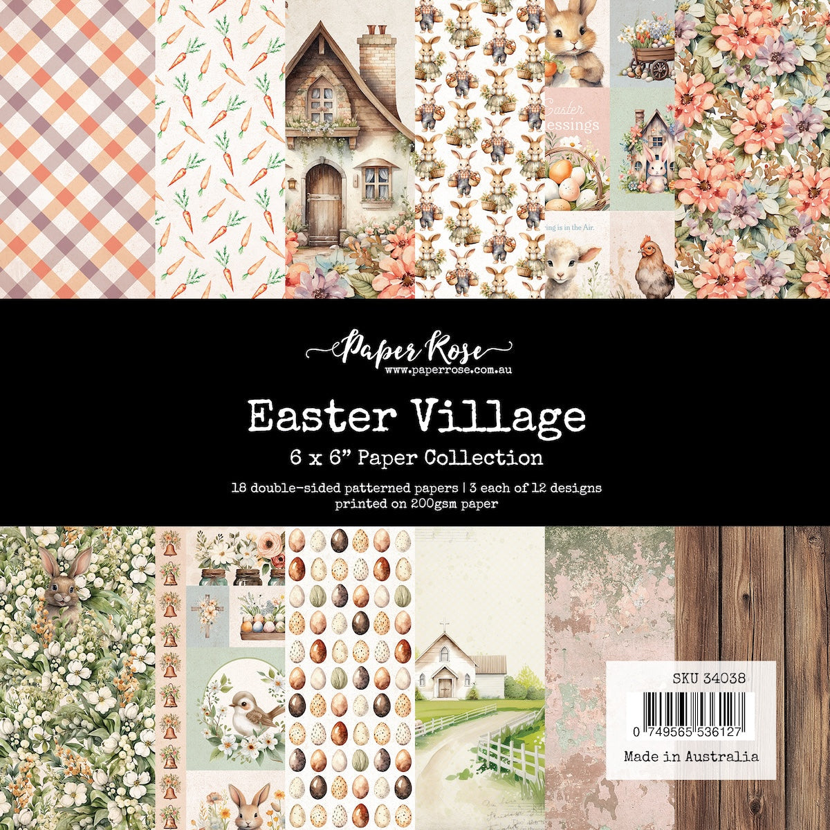 Paper Rose Easter Village 6x6 Paper 34038