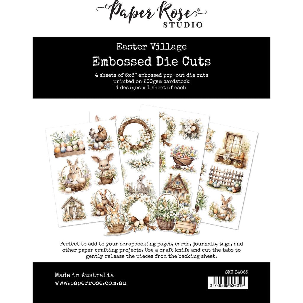 Paper Rose Easter Village Embossed Die Cuts 34065