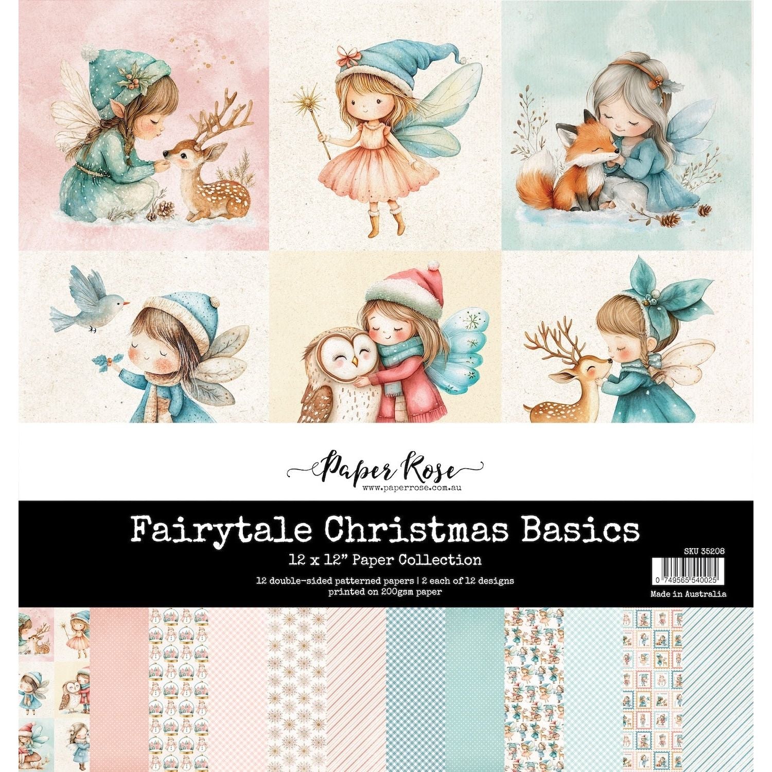 Paper Rose Fairytale Christmas Basics 12x12 Paper Pack 35208