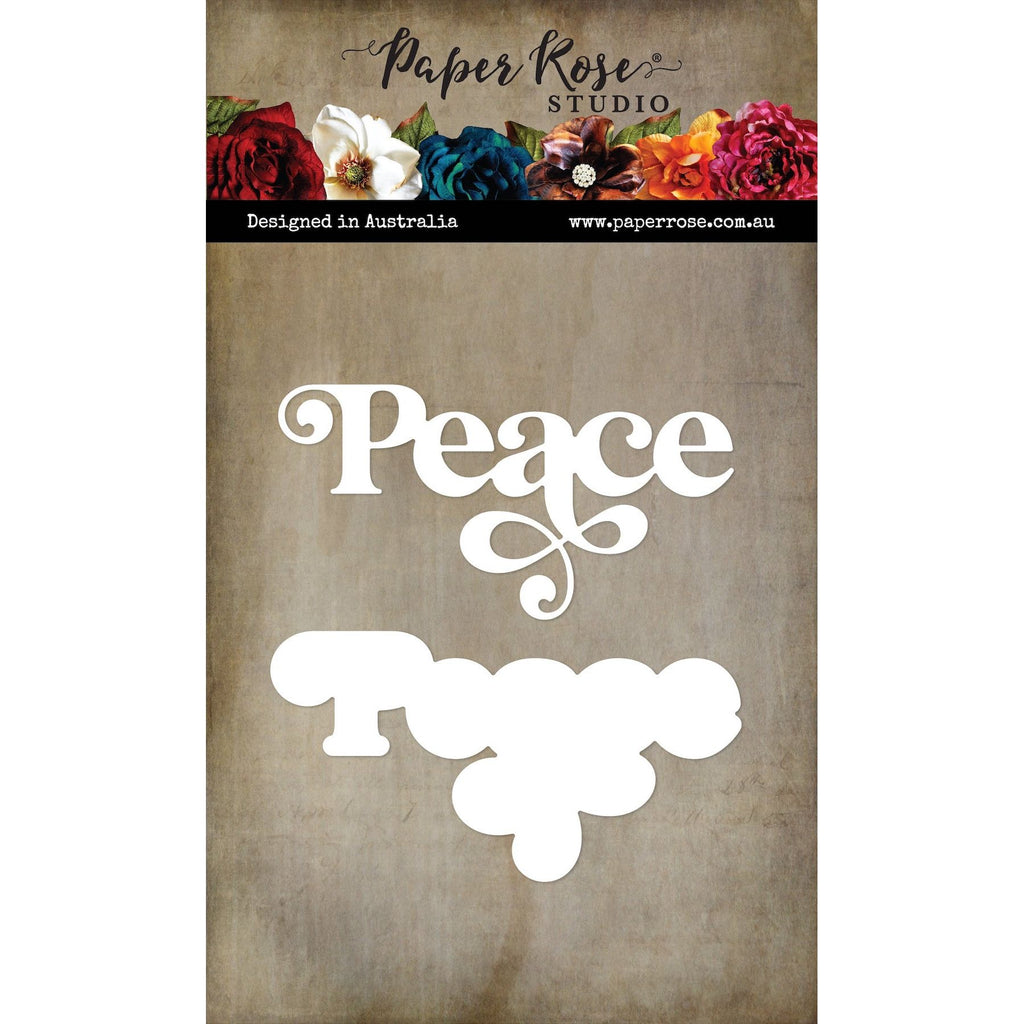 Paper Rose Fancy Script Layered Peace Dies 32451