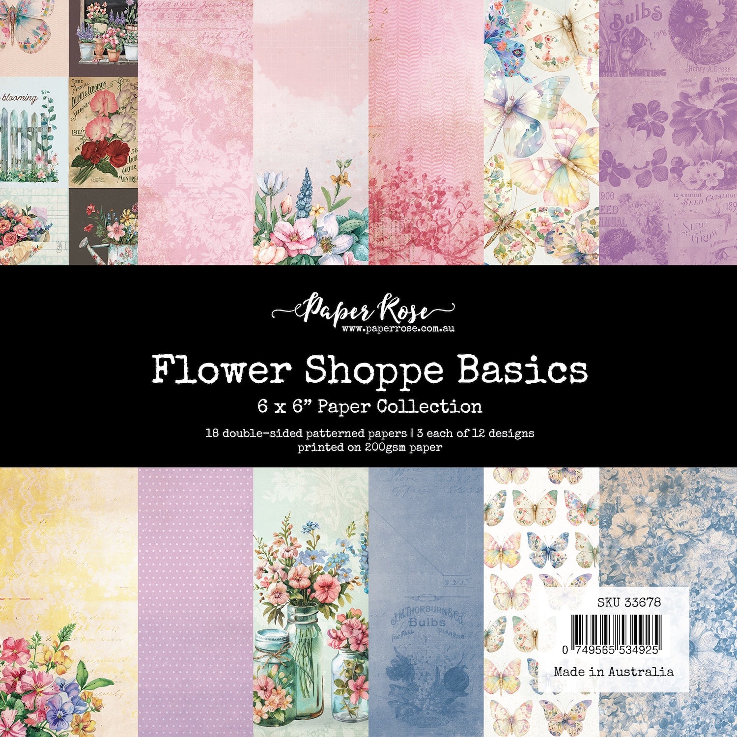 Paper Rose Flower Shoppe Basics 6x6 Paper 33678