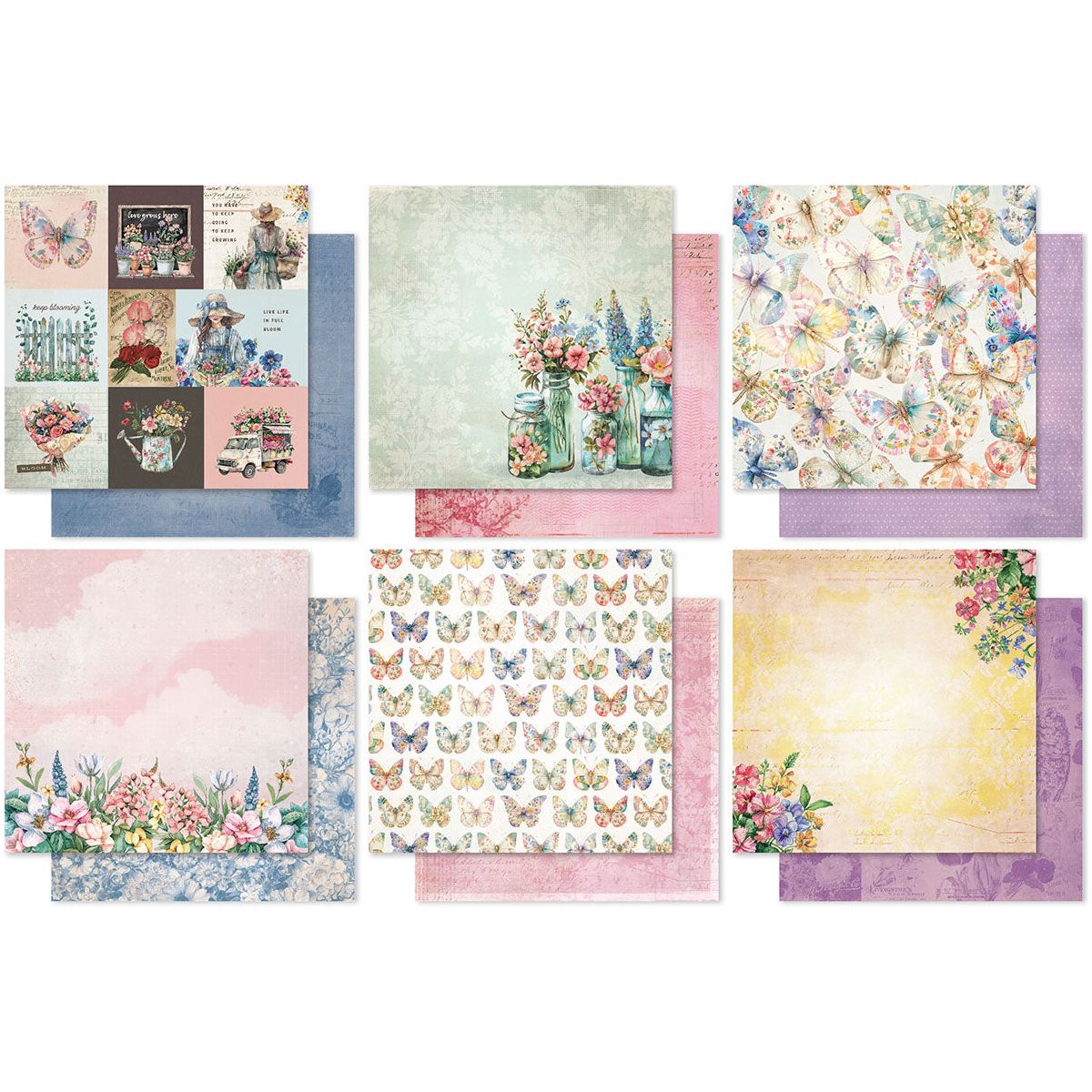 Paper Rose Flower Shoppe Basics 6x6 Paper 33678 sheets