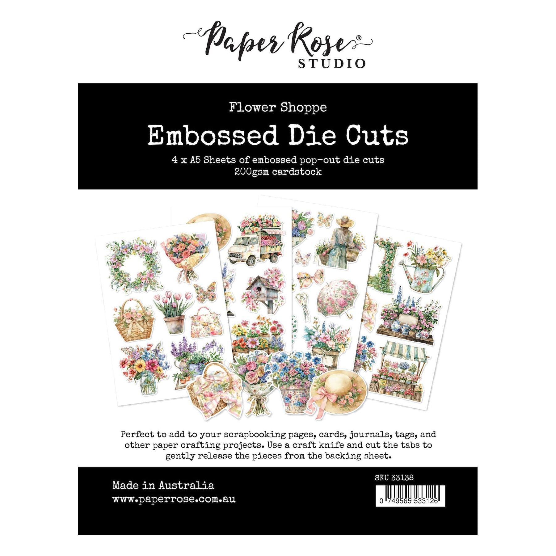 Paper Rose Flower Shoppe Embossed Diecuts