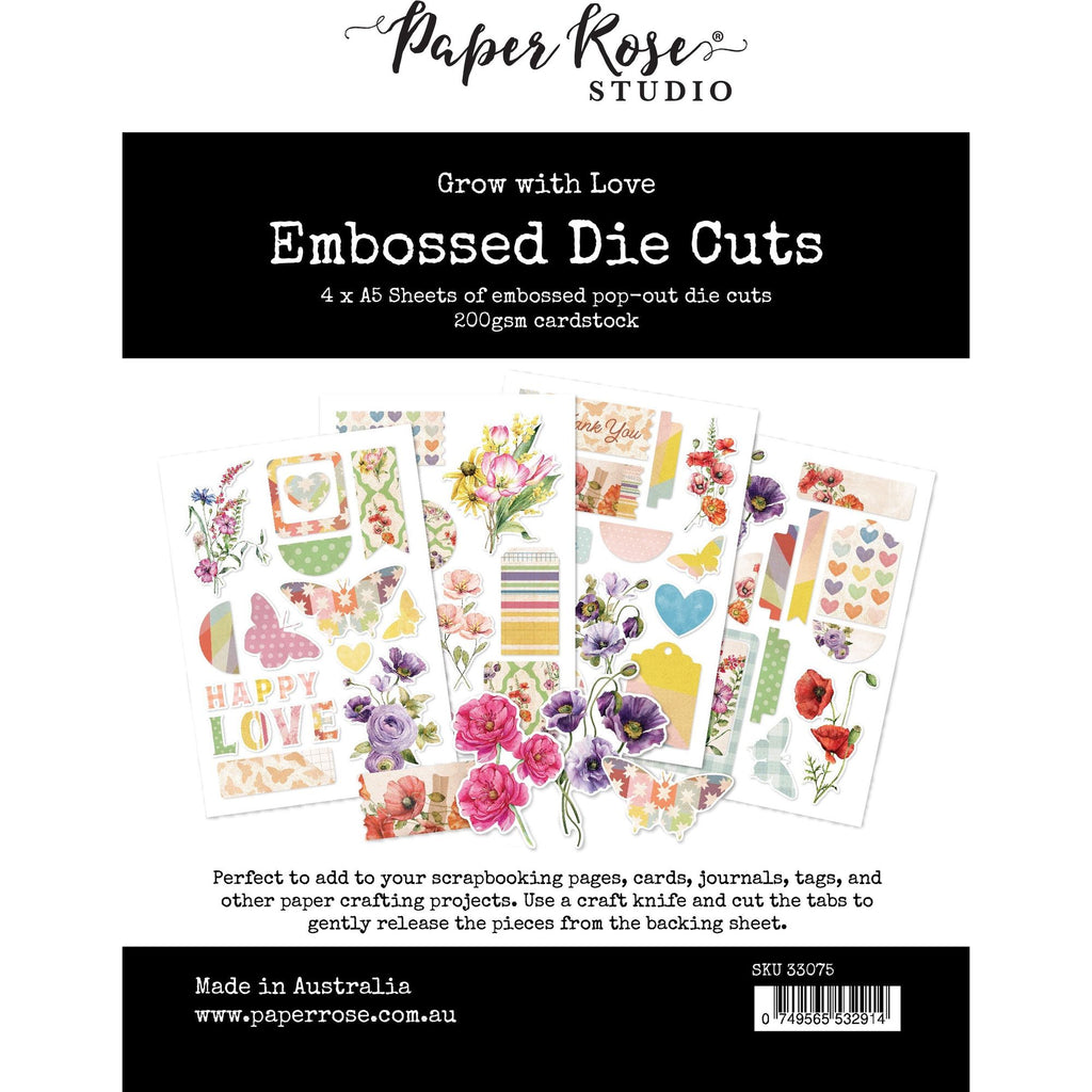 Paper Rose Grow With Love Embossed Die Cuts 33075