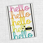 Paper Rose HELLO Clear Stamps 17304 rainbow