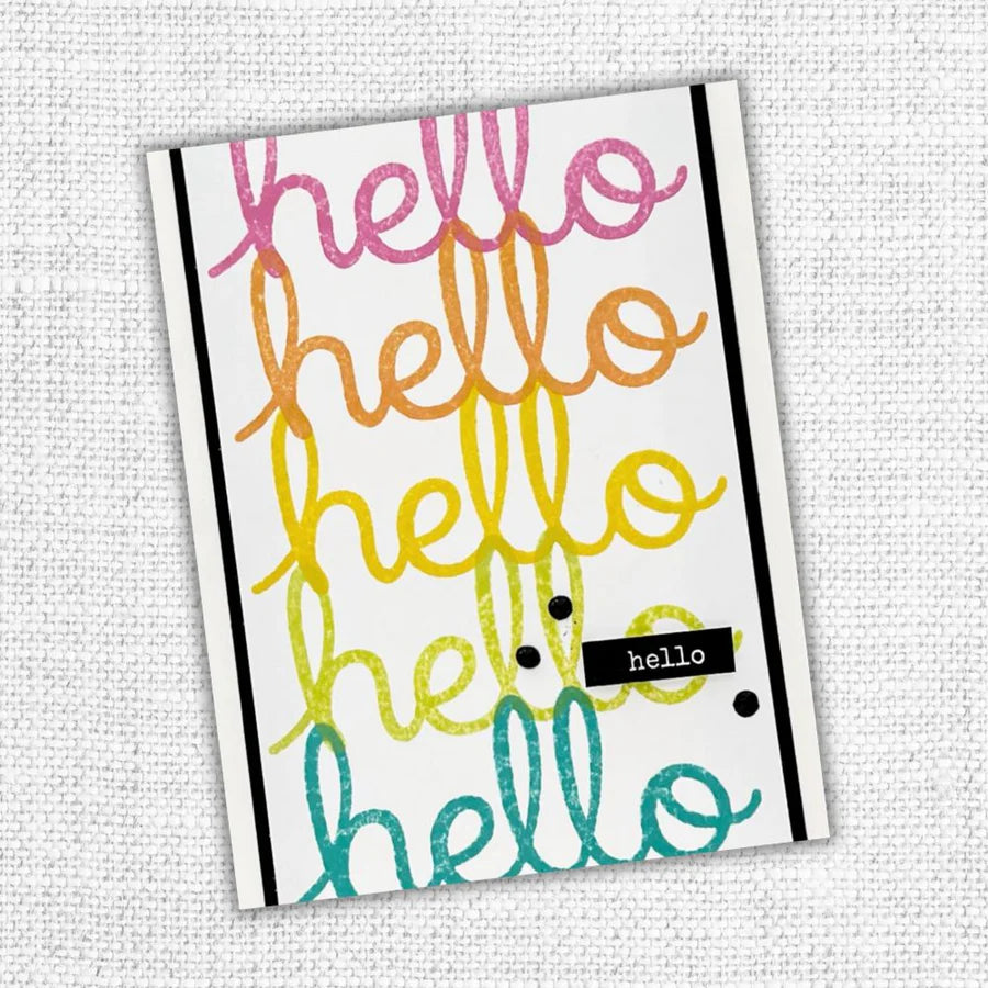Paper Rose HELLO Clear Stamps 17304 rainbow