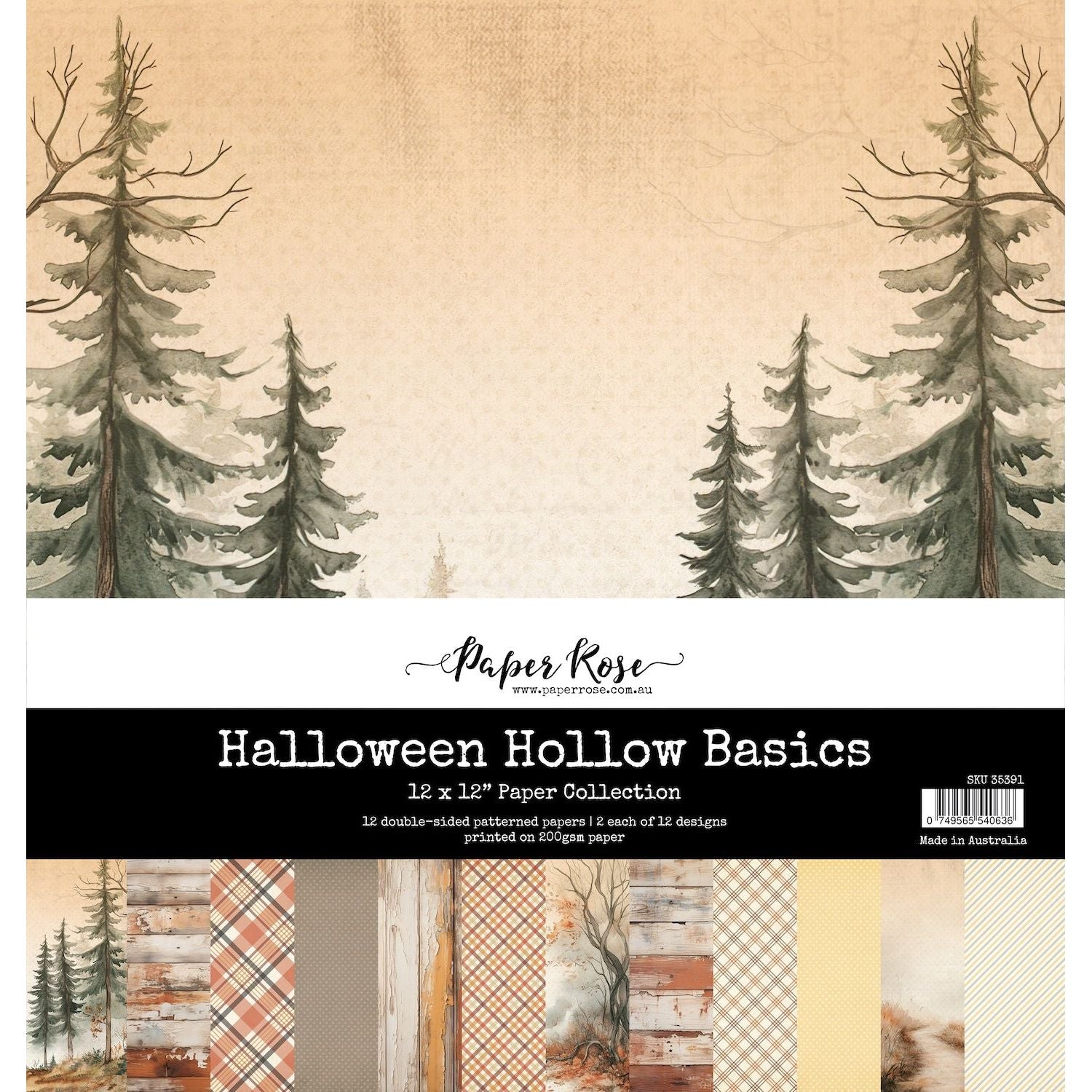Paper Rose Halloween Hollow Basics 12x12 Paper Pad 35391
