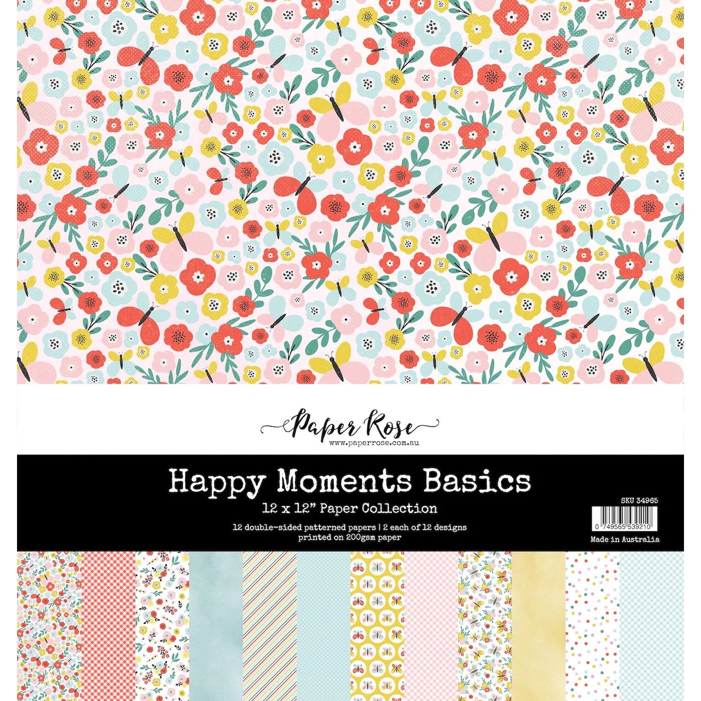 Paper Rose Happy Moments Basics 12x12 Paper 34965