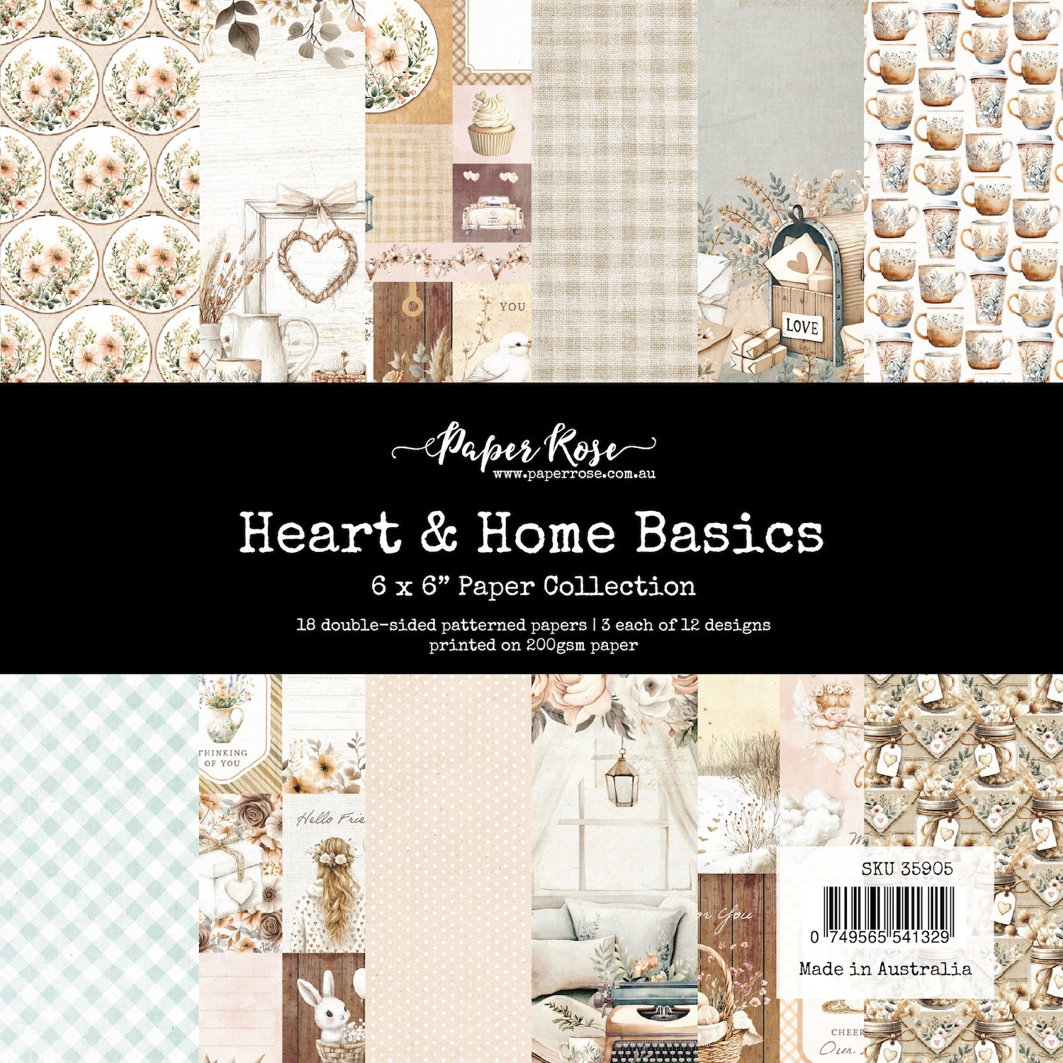 Paper Rose Heart and Home Basics 6x6 Paper Collection 35905