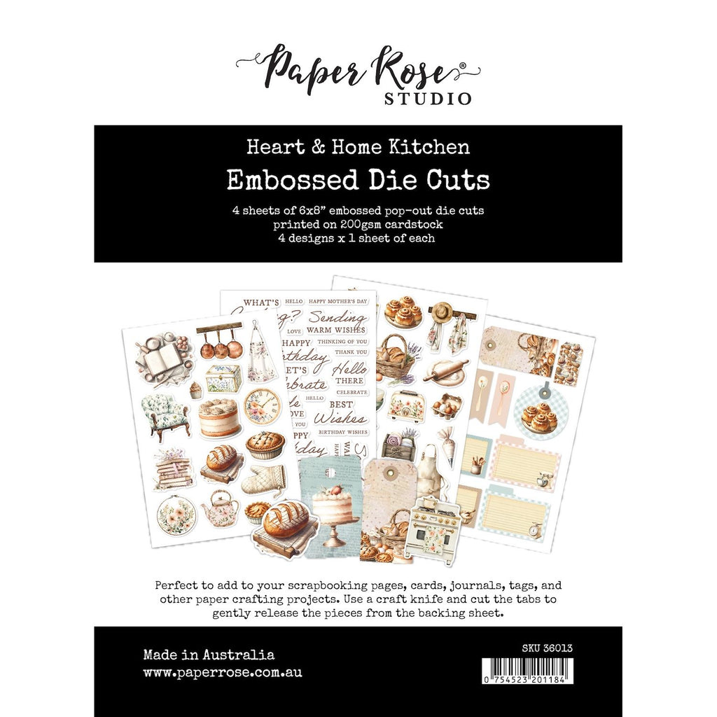 Paper Rose Heart and Home Kitchen Embossed Die Cuts 36013