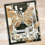 Paper Rose Ink and Ivory Embossed Die Cuts 36805 best wishes