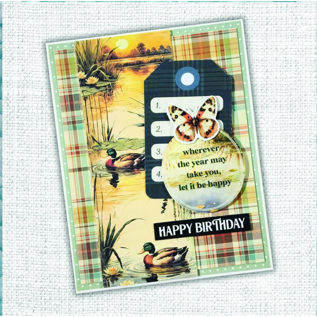 Paper Rose Lakeside Memories Basics 6x6 Paper 34713 dog butterfly