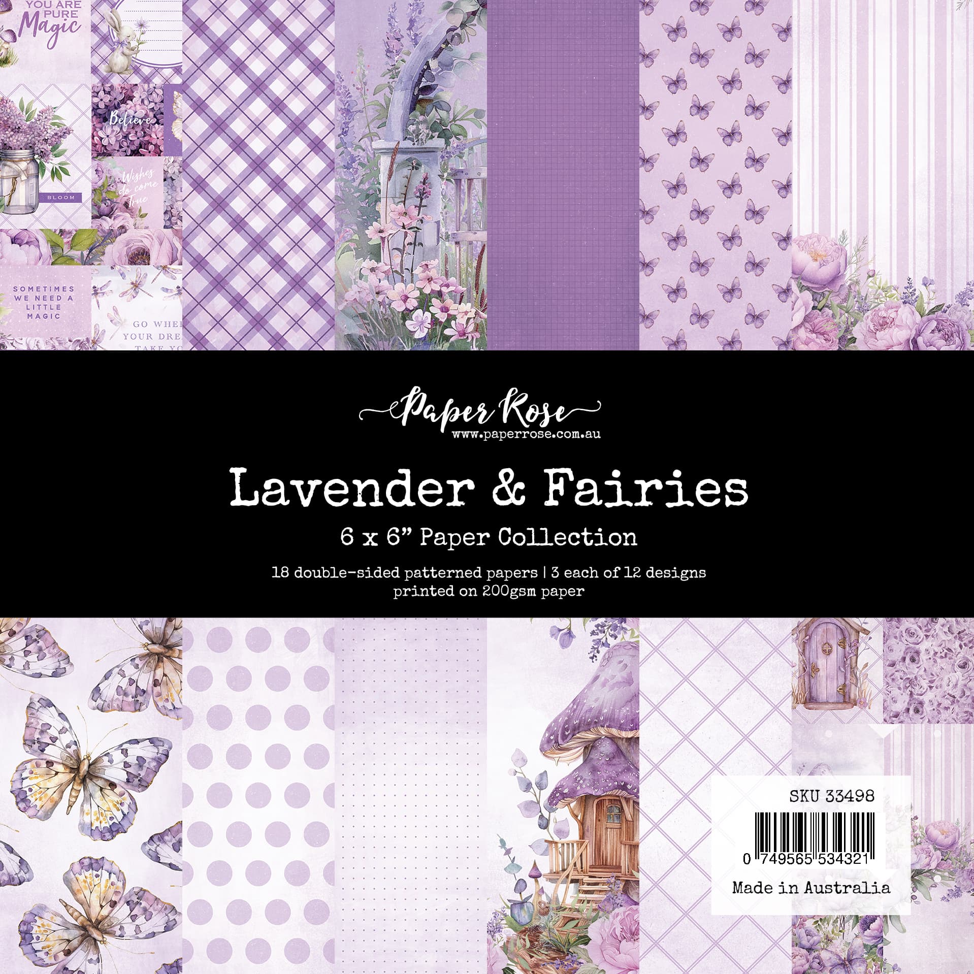 Paper Rose Lavender and Fairies 6x6 Paper Pack 33498