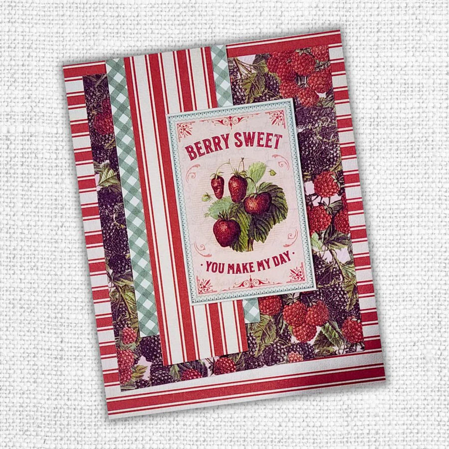 Paper Rose Meadowbrook Farm Patterns 12x12 Paper 35088 berry