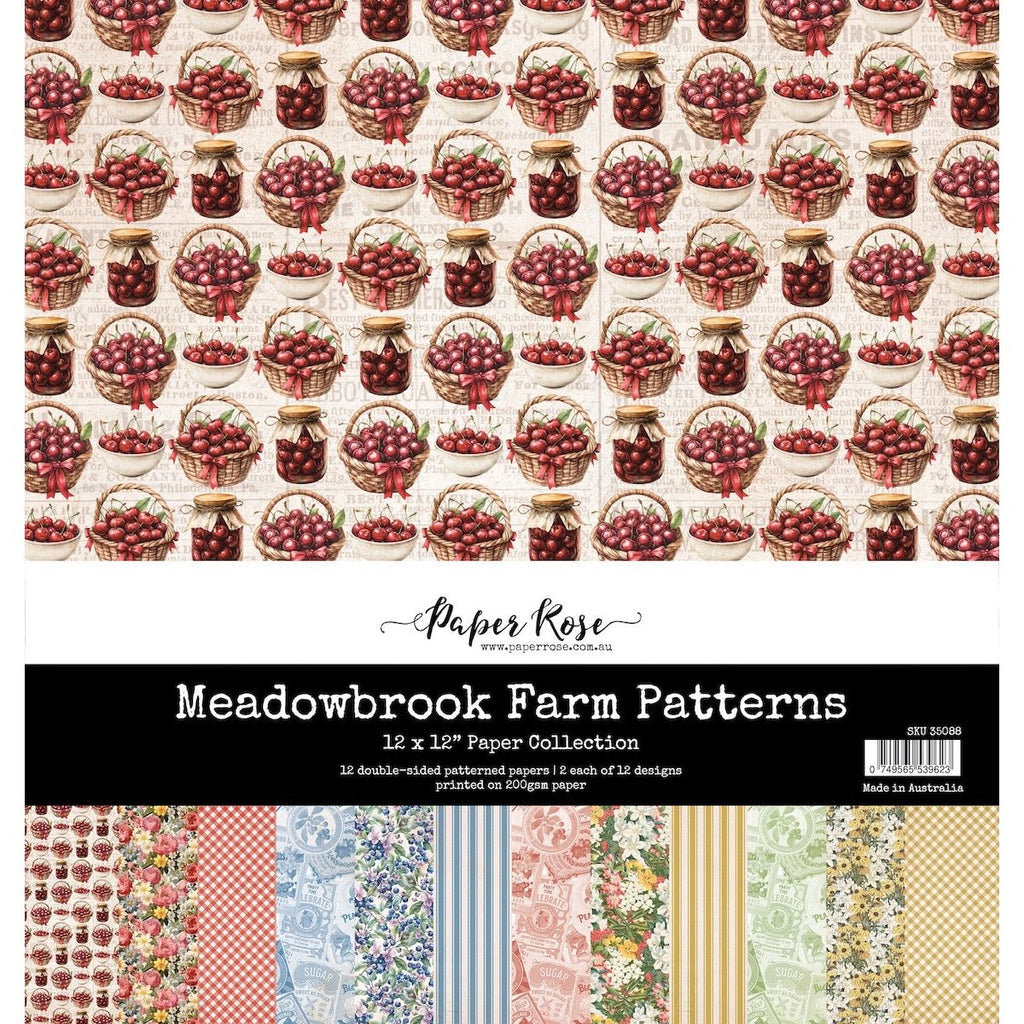 Paper Rose Meadowbrook Farms Patterns 12x12 Paper 35088